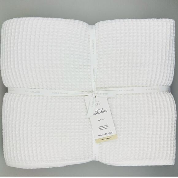 Boll & Branch Bed Blanket Waffle Weave FULL / QUEEN WHITE Organic Cotton NWT - Picture 1 of 9